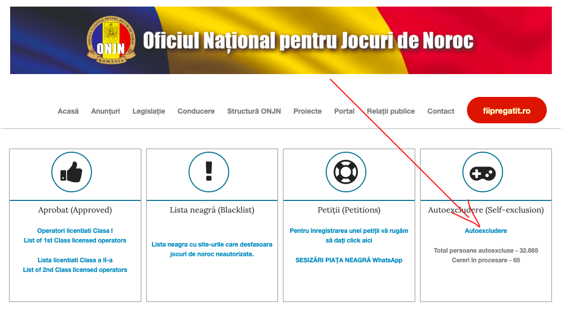 autoexcludere online onjn