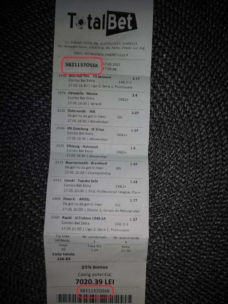 serie bilet total bet